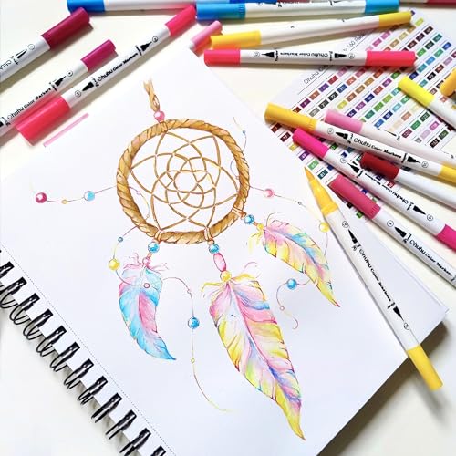 Adult Coloring Book Markers 60 Colors Dual Tip Water (60 Count)
