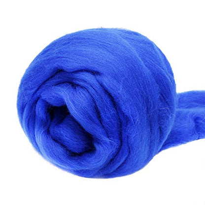3.53oz Needle Felting Wool Roving for Needle Felting Dark Blue Felting Wool (3.53 Ounce)