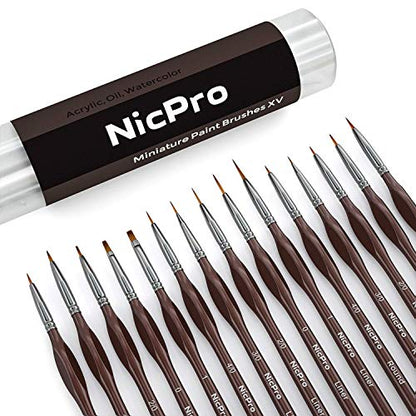 15 PCS Detail Paint Brushes (15 Count)