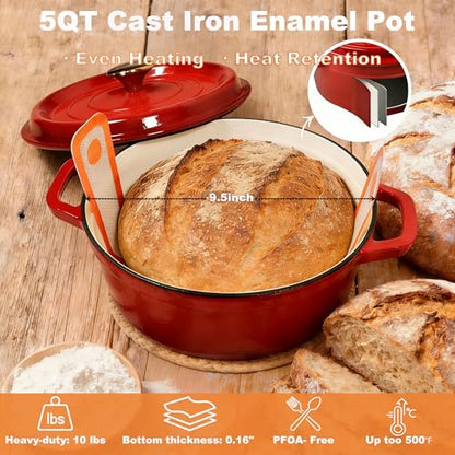 All Inclusive Sourdough Starter Kit with Enameled Cast Iron Dutch Oven & Scale (28 Count)