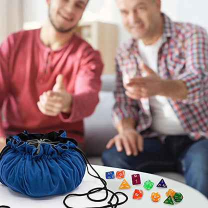 Large Dice Bag with Pockets Big Capacity Dice Bag Drawstring Pouch