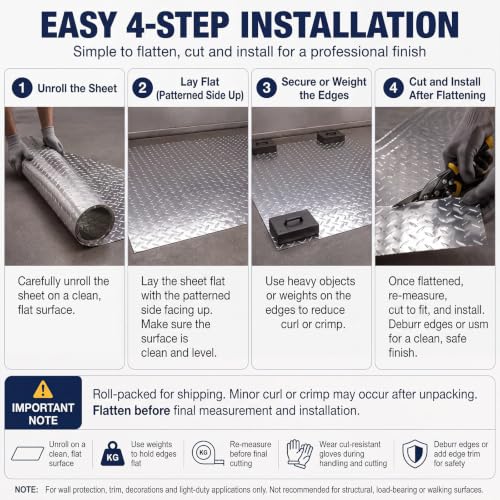 1pcs Aluminum Diamond Plate Sheet Metal (24 Sq Ft)
