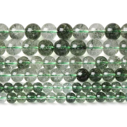 45PCS 8MM Green Crackle Phantom Ghost Crystal Beads for Jewelry Making DIY Bracelet Necklace Accessories 15" Energy Healing Power Stone Beads