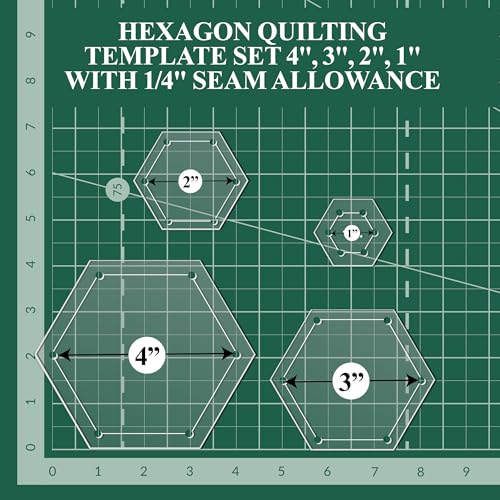 Hexagon Quilting Template Set (4 Count)