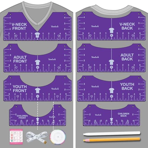 T Shirt Alignment Ruler for Shirt Design Placement and Heat Press