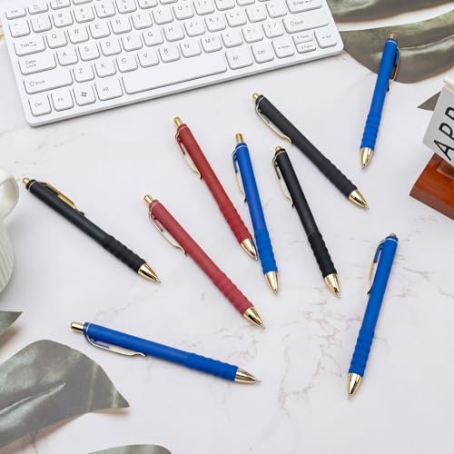Ballpoint Pens Medium Point 1mm Pen with Super Soft Grip Ball Point Pen for Men Women Retractable Pens (12 Count)