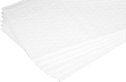 PONO 50 Pcs Oil Absorbent Pads, 15x20 IN White Heavy Weight Oil-Only Absorbent Pad,Used for Oil Spill Cleaning in Garage Workshop, Reusable, Washable, Durable