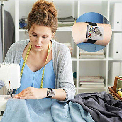 Magnetic Wrist Sewing Pincushion with 100 Pcs 1.5" Pins