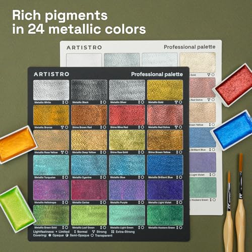 Professional Metallic Watercolor Paint Set for Adults