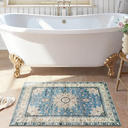 Felice Oriental Floral Medallion Area Rug (6 Sq Ft)