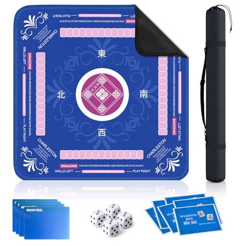 33" x 33" Mahjong Mat with Rules for Table 6 Mahjong Playing Instructions