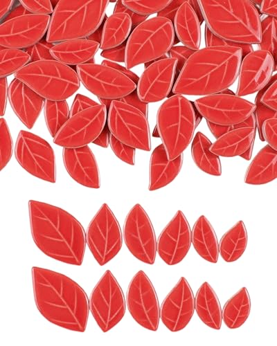 200g Mixed Sizes Leaves Mosaic Tiles for Craft Bulk