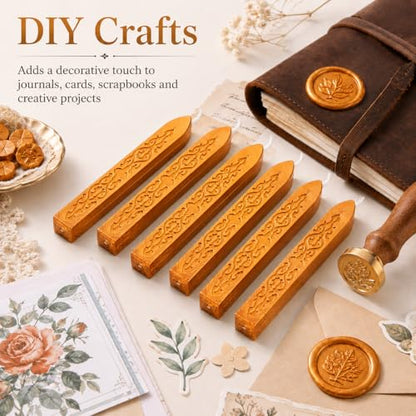 6 Pack Pattern Wick Sealing Wax Sticks for Wax Seal Stamp