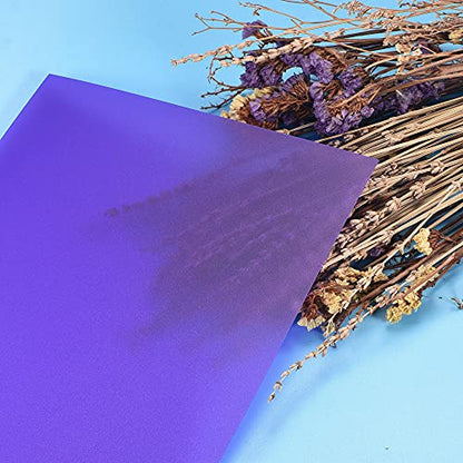 4Pcs A4 Gel Light Lighting Filter Overlay Transparent Color Correction Plastic Vinyl PVC Sheets Photography Television Matte Purple (4 Count)