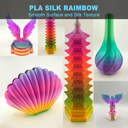 Silk Rainbow PLA 3D Printer Filament (35.274 Ounce)