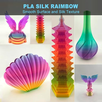 Silk Rainbow PLA 3D Printer Filament (35.274 Ounce)