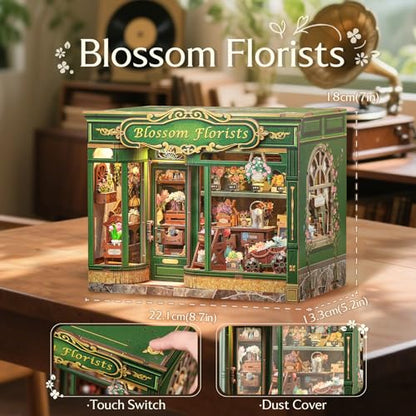 Book Nook Kit DIY Miniature Flower House Dollhouse for Adults