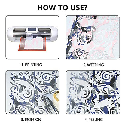 Heat Transfer Vinyl Camouflage Blue HTV Rolls (8 Foot)