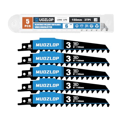 5Pack 6inch 3TPI High Reciprocating Saw Blades