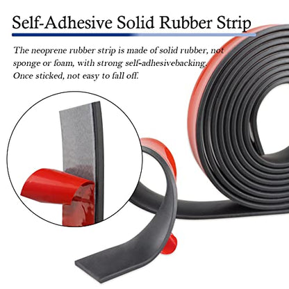 Neoprene Rubber Strips with Adhesive Backing Rubber Sheets (10 Foot)