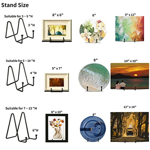 6 Inch 5 Pack Black Metal Display Stands Plate Holder Display Stands for Picture (5 Count)