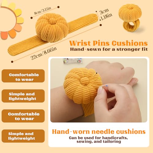 Wrist Pin Cushions for Sewing Cute Sewing Pin Cushion 200PCS Sewing Pins (200 Count)