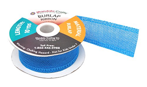 1 1 2 Inch Wide Sky Blue Burlap Ribbon for Crafts (120 Feet)