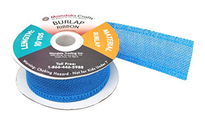 1 1 2 Inch Wide Sky Blue Burlap Ribbon for Crafts (120 Feet)