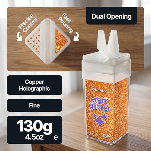 Craft Glitter Shaker Copper Holographic 130g Fine (3.8 Ounce)