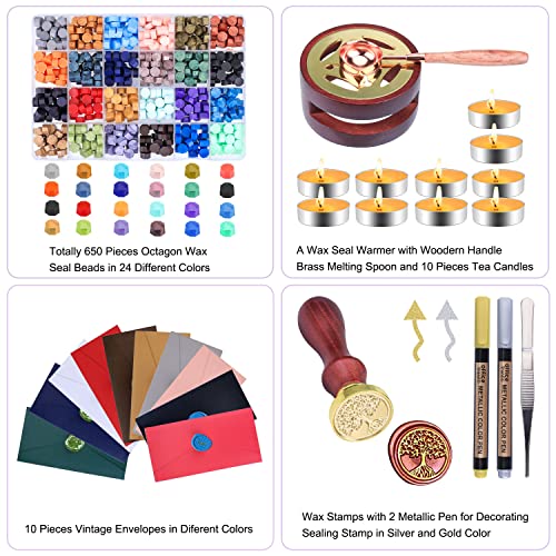 Wax Seal Stamp Kit with Gift Box (3 Ounce)