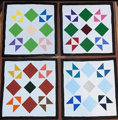 Barn Quilt Stencils for Painting Small Quilt Stencil 3inch (56 Count)