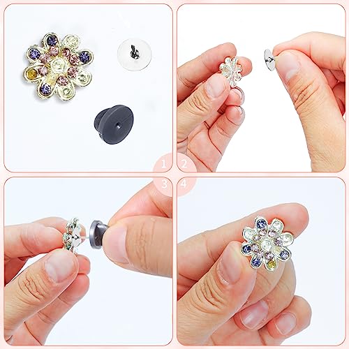 400pcs PVC Rubber Butterfly Clutch Pins Tie Tacks Blank for Uniform Badges Backing Holder Clasp Lapel Enamel Pins (400 Count)