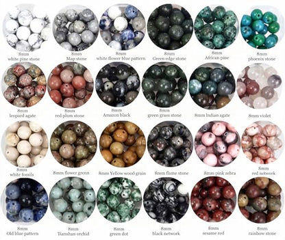 500Pcs 8mm Natural Gemstone Beads