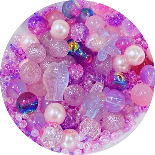 Assorted Glass Resin Beads Multi Size Colors Smooth Cracked Gravel Millet Spacer Beads for Bracelets Necklace Earring DIY Jewelry Making Craft