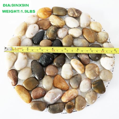 Garden Stepping Stones Outdoor Round River Stone Decorative Nature River Rocks for Landscaping Outside Walkway Patio Yard Garden Pathway