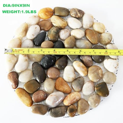Garden Stepping Stones Outdoor Round River Stone Decorative Nature River Rocks for Landscaping Outside Walkway Patio Yard Garden Pathway