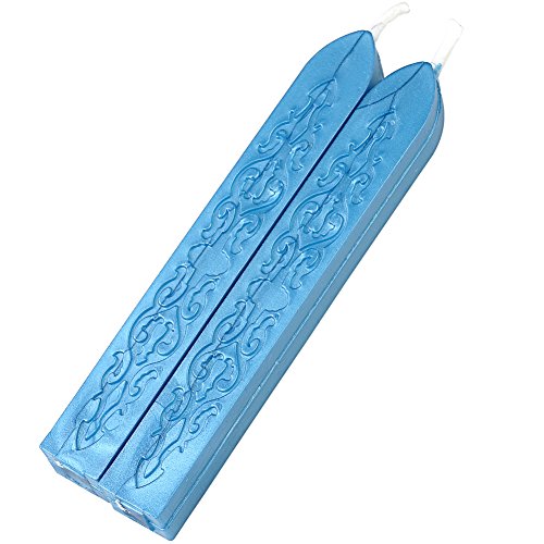 5Pcs Blue Sealing Wax Sticks with Wicks for Wax Seal Stamp (5 Count)