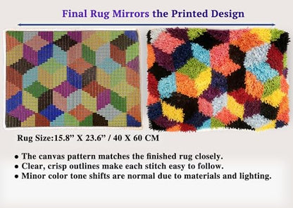 Abstract Geometric Latch Hook Kit for Beginners & Adults