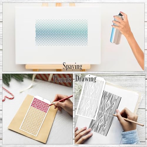 16 Pieces Stencils for Painting (16 Count)