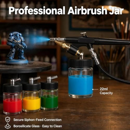 10pk 0.75oz Glass Airbrush Bottles (10 Count)