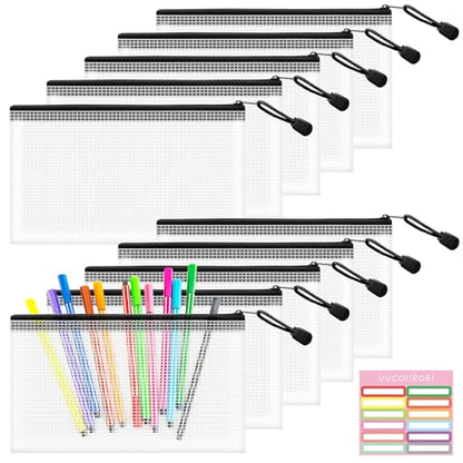 10pcs Mesh Zipper Pouch Bags Small (9 Count)