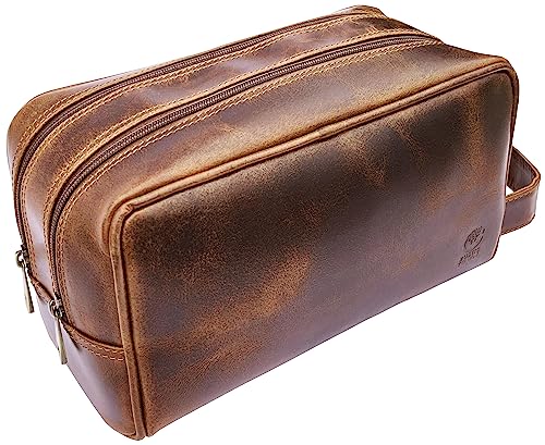 Leather Travel Toiletry Bag for Men