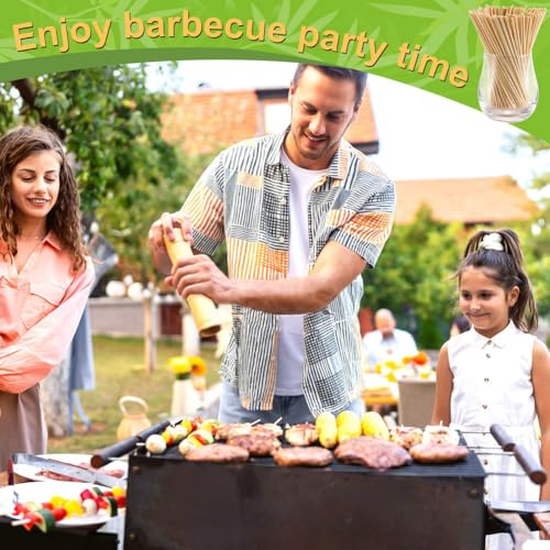 300 Pcs 6 inch Natural Bamboo Skewers (300 Count)