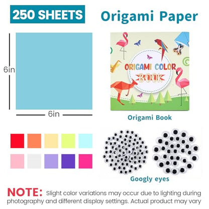250 Sheets Origami Paper Craft Kits