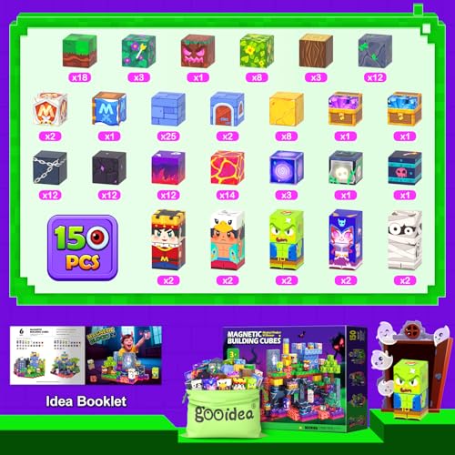 150PCS 0.8" Magnetic Building Blocks Creative Fun for Boys Girls Ages 3+ (150 Count)