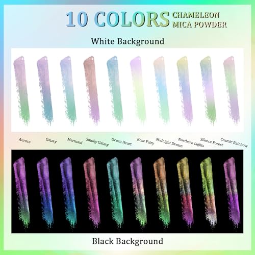 Chameleon Mica Powder 10 * 5g White Chrome Powder Pearlescent Effect