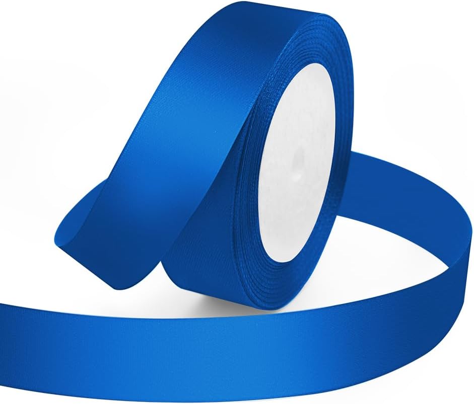 KMER LIFE Solid Color Royal Blue Satin Ribbon 1 Inches x 25 Yards, Ribbons Perfect for Crafts, Wedding Decor, Bow Making, Sewing, Gift Package Wrapping and More - Crafty Corner