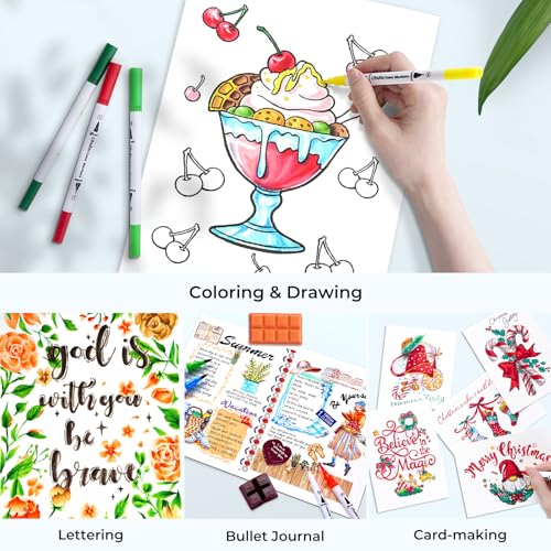 Adult Coloring Book Markers 160 Color Dual Tip Water (160 Count)