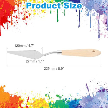 Art Spatula No.15 27mm Stainless Steel Flexible Palette Knife Painting Knife Painting Spatula Oil Painting Mixing Scraper with Wood Handle for Canvas Acrylic Painting