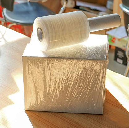 4Pack Industrial Mini Clear Stretch Wrap with Handle 5" 1000ft 80 Gauge for Pallet Wrap